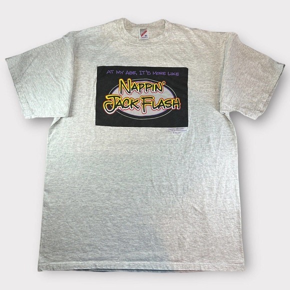 Vintage “Nappin’ Jack Flash” Rolling Stones Spoof Shirt Hallmark Size XL Jerzees - Picture 1 of 4